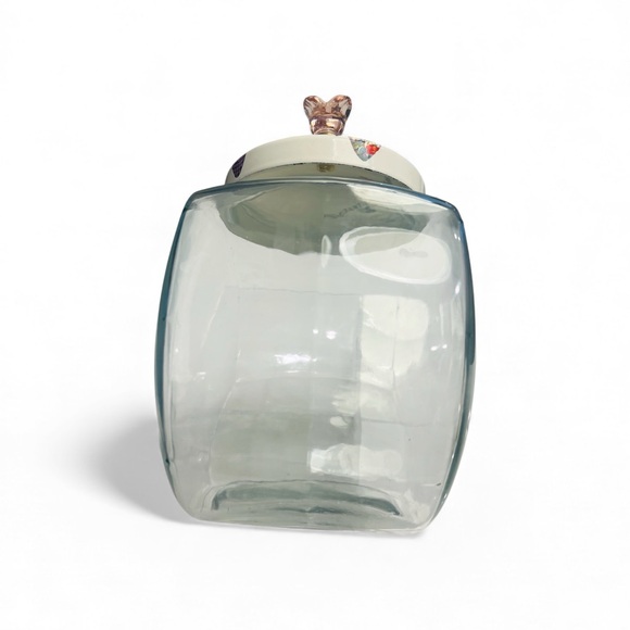 MACKENZIE CHILDS Butterfly Garden enamel Cookie Jar 1 Gallon - Picture 5 of 5